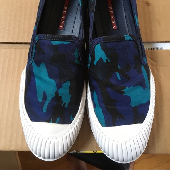 Prada Nylon Camouflage Royal Sneakers - Picture 1 of 6